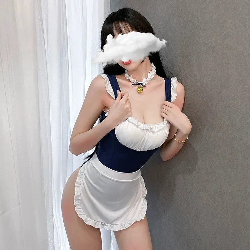 Japansk Sød Sexet Undertøj Cosplay Pige Sex Kostume Babydoll Kvinder Blonder Miniskirt Outfit Søde Lolita Anime Dress Stuepige Cosplay