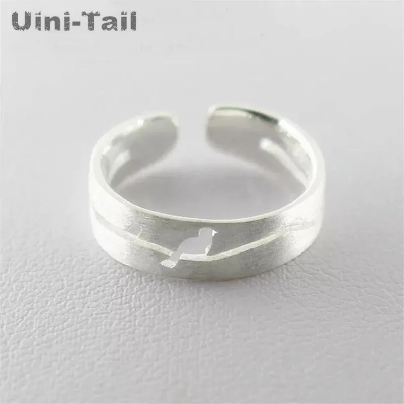 Uini-Hale hot nye 925 sterling sølv børstet gennembrudt grene fuglen åben ring i Kinesisk stil mode trend smykker GN789
