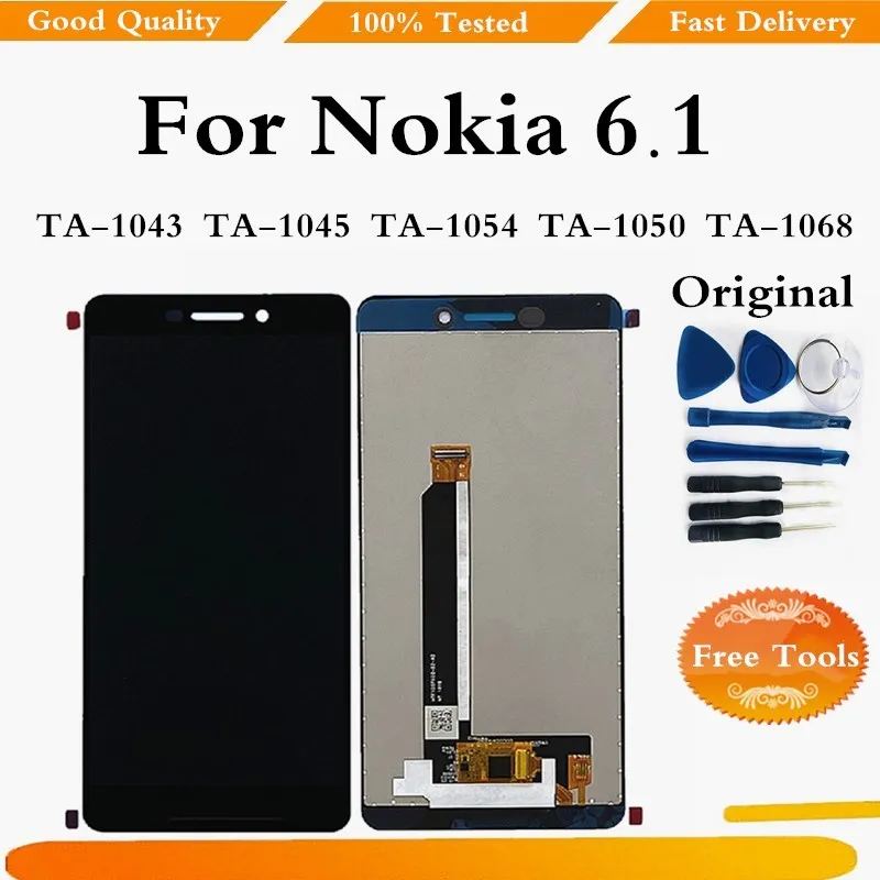 Original Nokia 6.1 N6 2018 Skærm Udskiftning Forsamling LCD-Touch Screen Digitizer Med Værktøj TA-1054 TA-1043 TA-1068 TA-1045