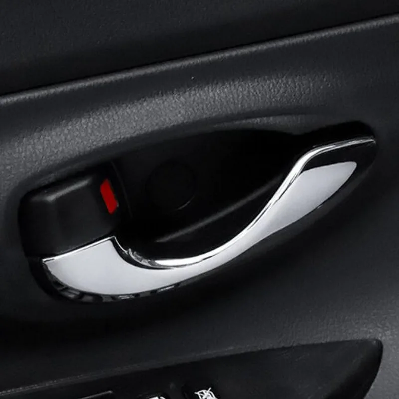 Tonlinker Interiør Bilens dørhåndtag Cover Sag for Toyota Vios/Yaris-18 Bil Styling 4 STK ABS Krom Cover klistermærker