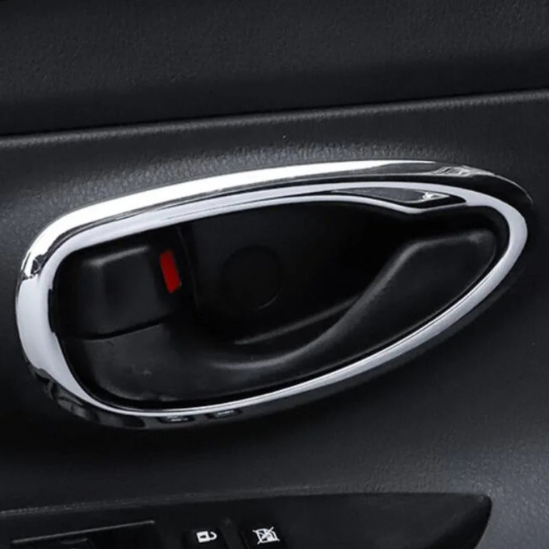 Tonlinker Interiør Bilens dørhåndtag Cover Sag for Toyota Vios/Yaris-18 Bil Styling 4 STK ABS Krom Cover klistermærker