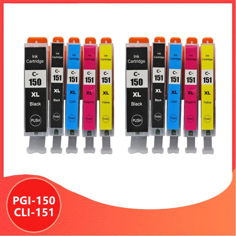 10STK PGI150 CLI151 Kompatibel blækpatron PGI 150 CLI 151 til canon PIXMA MG7510 IP7210 iP8710 MX721 Ix6810 Printer