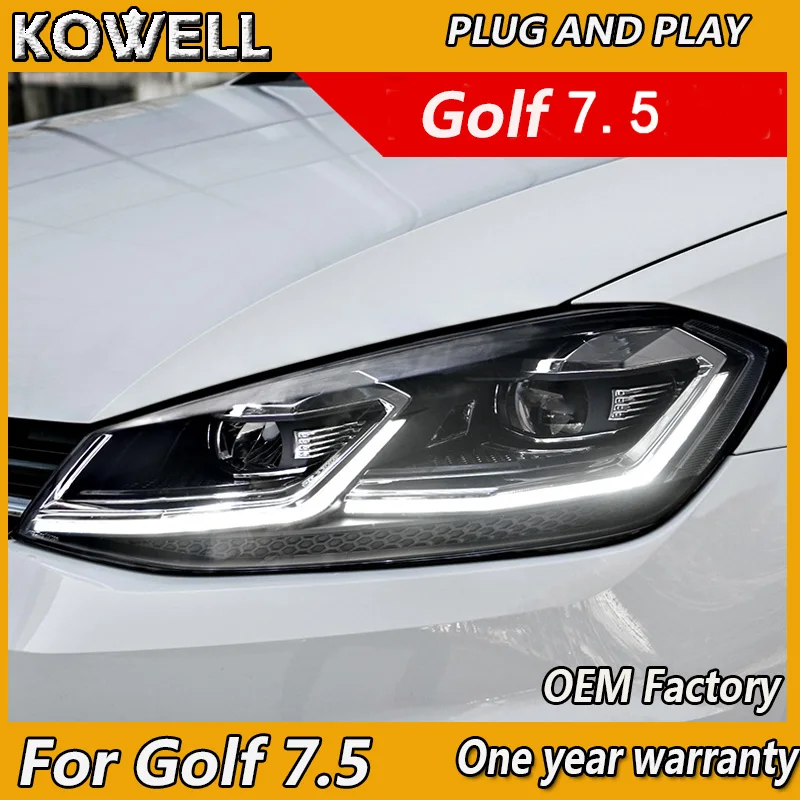 Bil Styling Hoved Lampe til VW Golf 7.5 Forlygter MK7.5 LED Forlygte med Dynamisk 2013-2017 DRL H7 D2H Hid Bi-Xenon Fjernlys