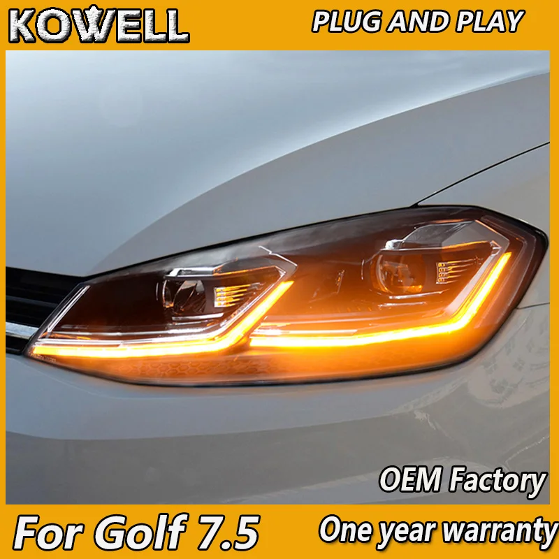 Bil Styling Hoved Lampe til VW Golf 7.5 Forlygter MK7.5 LED Forlygte med Dynamisk 2013-2017 DRL H7 D2H Hid Bi-Xenon Fjernlys