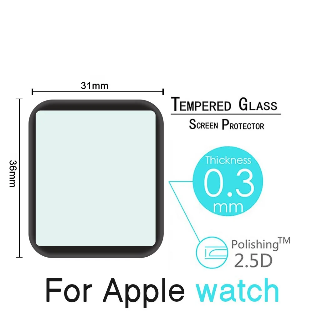 3D Buede Fuld Dækning Hærdet Glas beskyttelsesfilm Til Apple iwatch Watch Serie 2/3/4/5 38/42mm Fuld Skærm Protektor Dække