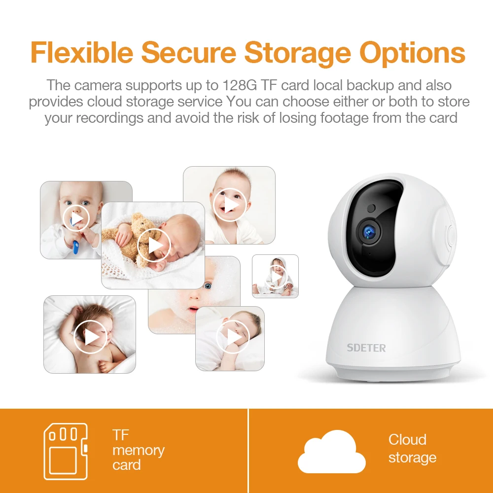 1080P babyalarm Med Wifi-Trådløst Night Vision Kamera Overvågning CCTV Sikkerhed IP-Video Cam For Børn Barnepige Og Pet-Cam
