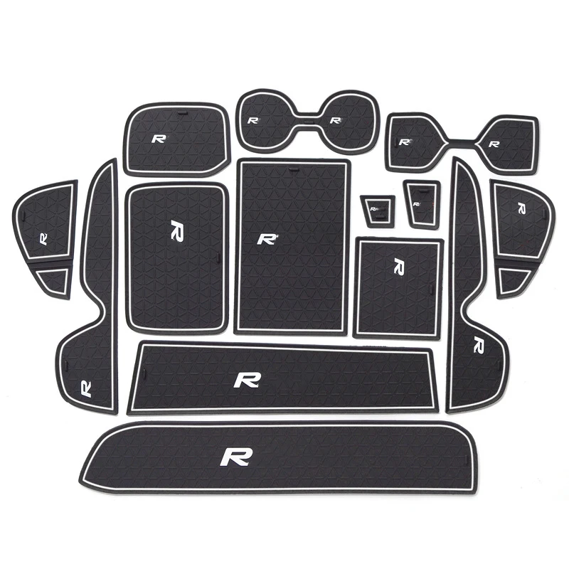 14pcs Anti-slip Bil Døren Rubber Cushion Cup Gate Slot Pad For Toyota RAV4 RAV 4 2019 2020 Tilbehør