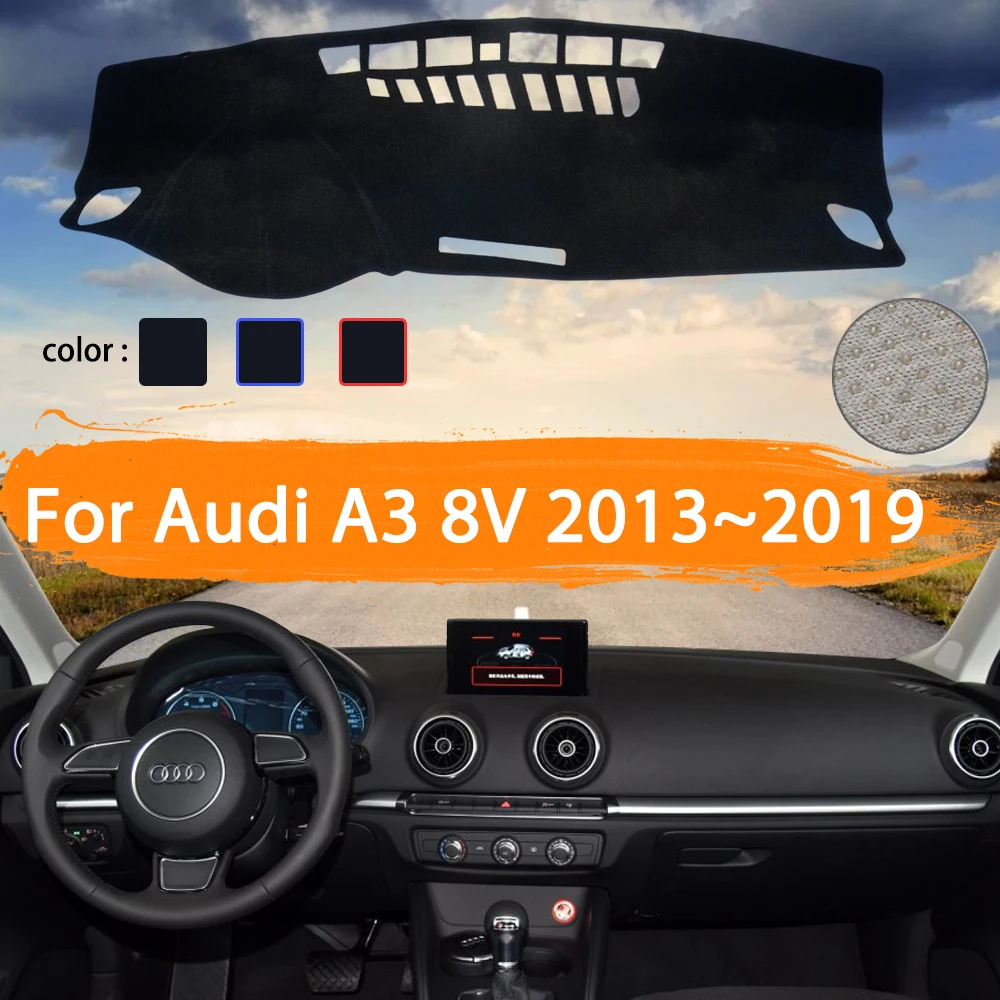 For Audi A3 8V 2013~2019 Bilens Instrumentbræt Dække Dashmat Undgå lys solsejl Tæppe Tilbehør til Bilen 2016 2017 2018
