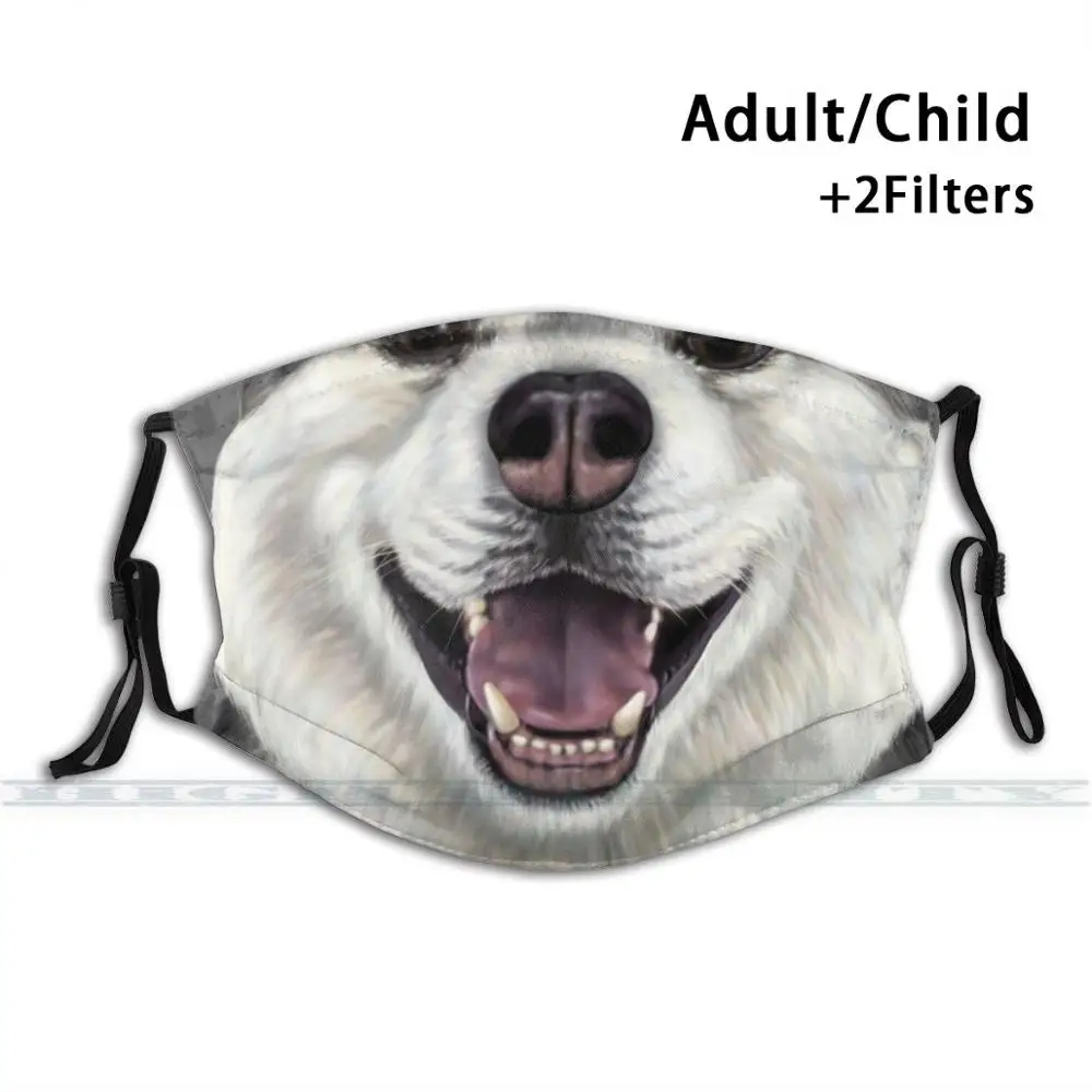 Siberian Husky - Tæt Hund Tilpassede Design For Voksne Børn Anti Dust Filter Diy Søde Print Vaskbar Maske Husky