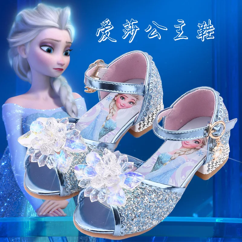 Disney Piger, Nye Sommer Sandaler Børn Fisk Munden Sko til Små Piger Crystal Sandal Frosne elsa Prinsesse Sko