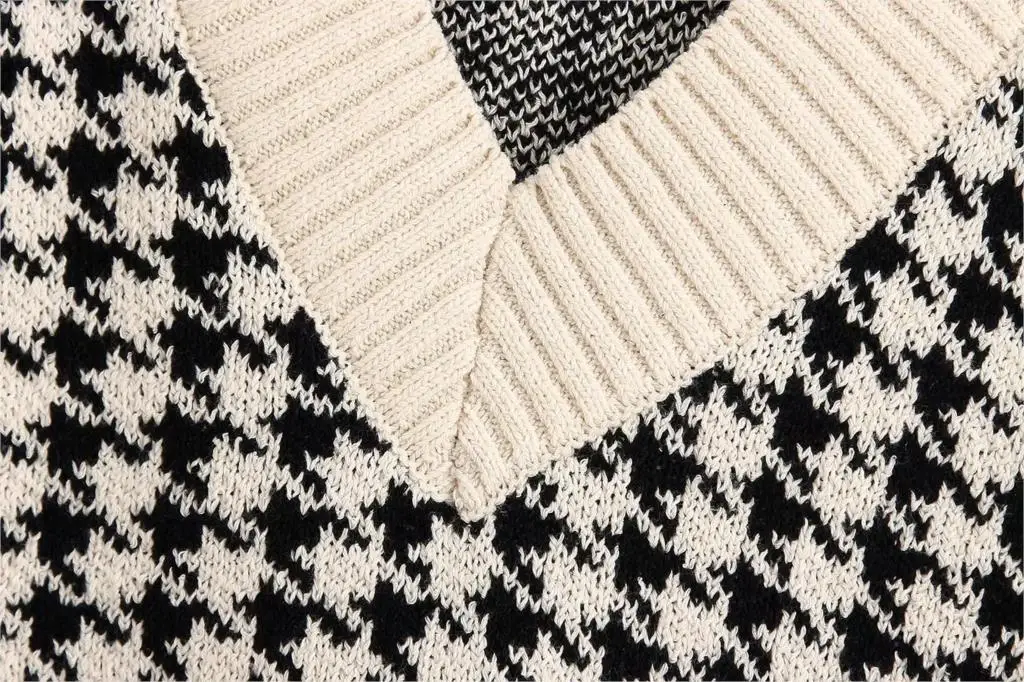 Overdimensionerede Strikket Vest Sweater kvinder V Hals Ærmeløs Vest efterår og vinter v hals Løs Smart strikket sweater 2020