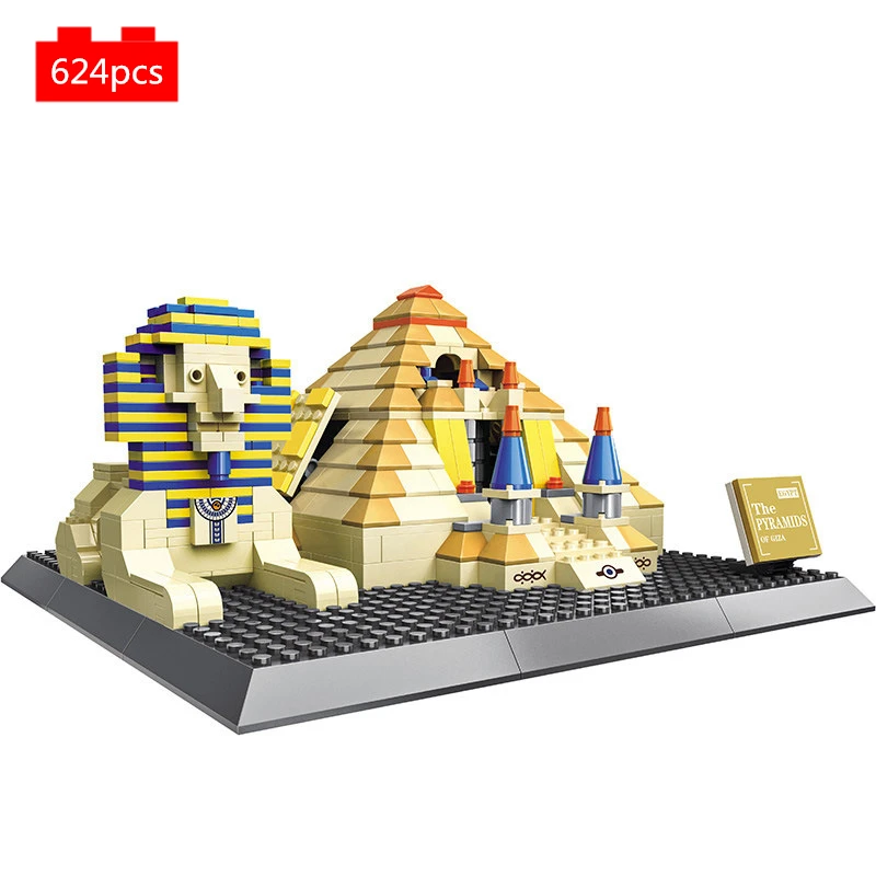 Verden Byens Berømte Arkitektur Skyline Egyptiske Pyramider byggesten kit Mursten Klassisk Model, Børn, Legetøj til Børn, gaver
