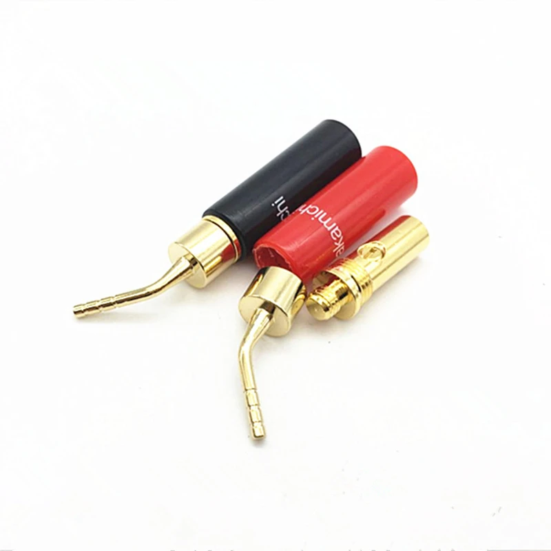 4stk/masse 2mm Nakamichi Banana Plug Forgyldt kobber Højttaler Skruer, Lås stik Angel wire pin type audio-forstærker stik