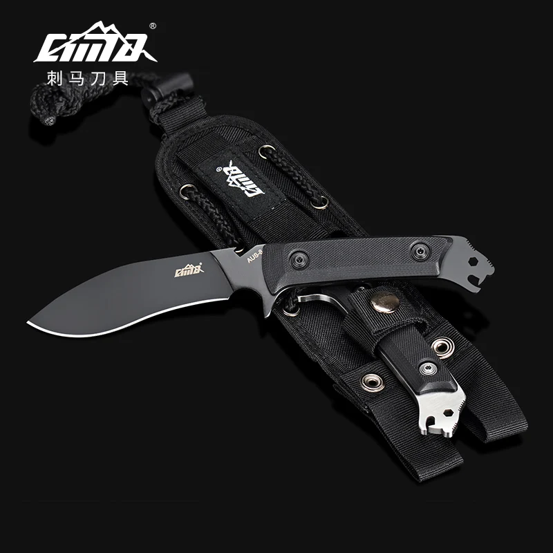 CIMA Black Kniv Full-Tang udendørs overlevelse faste blade jagt kniv bao1