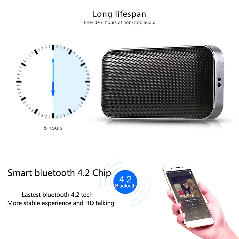 Bærbare Trådløse Bluetooth Højttaler Mini-Lille Metal Musik Boks, Håndfrit Bas Subwoofer til Alle Smart Telefon