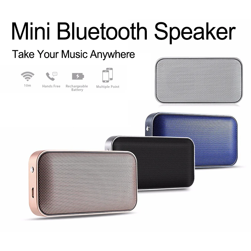 Bærbare Trådløse Bluetooth Højttaler Mini-Lille Metal Musik Boks, Håndfrit Bas Subwoofer til Alle Smart Telefon