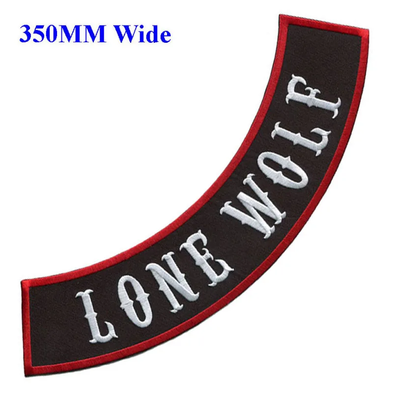 350 MM bred rocker LONE WOLF patch til fuld back broderi patch/bordado flores/sy gaver/bordados para costura