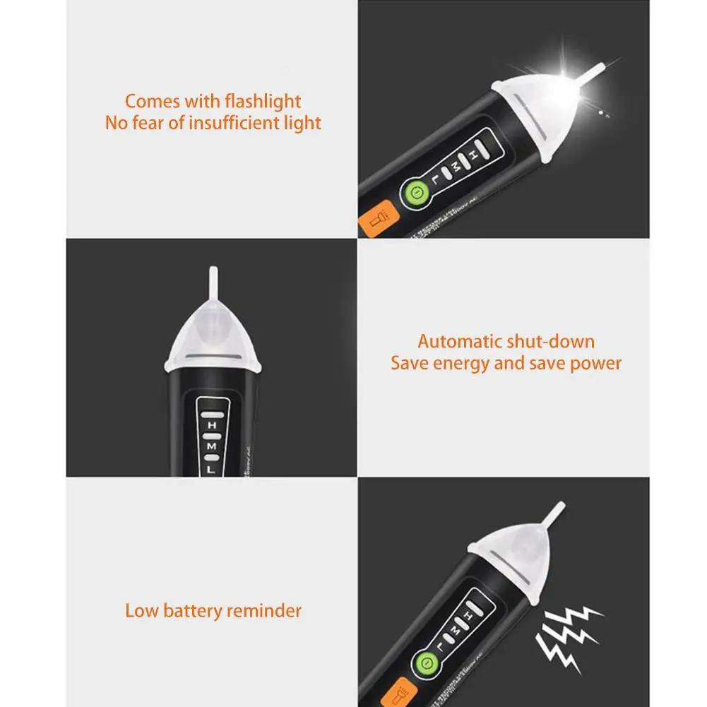 Smart Test Pen Ikke-Kontakt Spænding Tester Multifunktionelle El-Test Pen med LED Lommelygte Buzzer Alarm for Elektriker