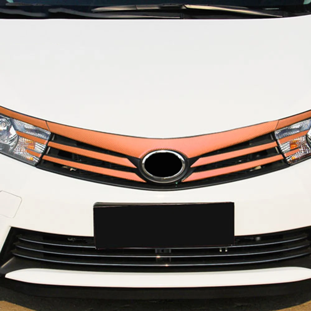 11pcs/set Farverige Gitter i Grill Carbon Fiber Stickers Og Klistermærker Car-styling Til Toyota Corolla 2016 Tilbehør