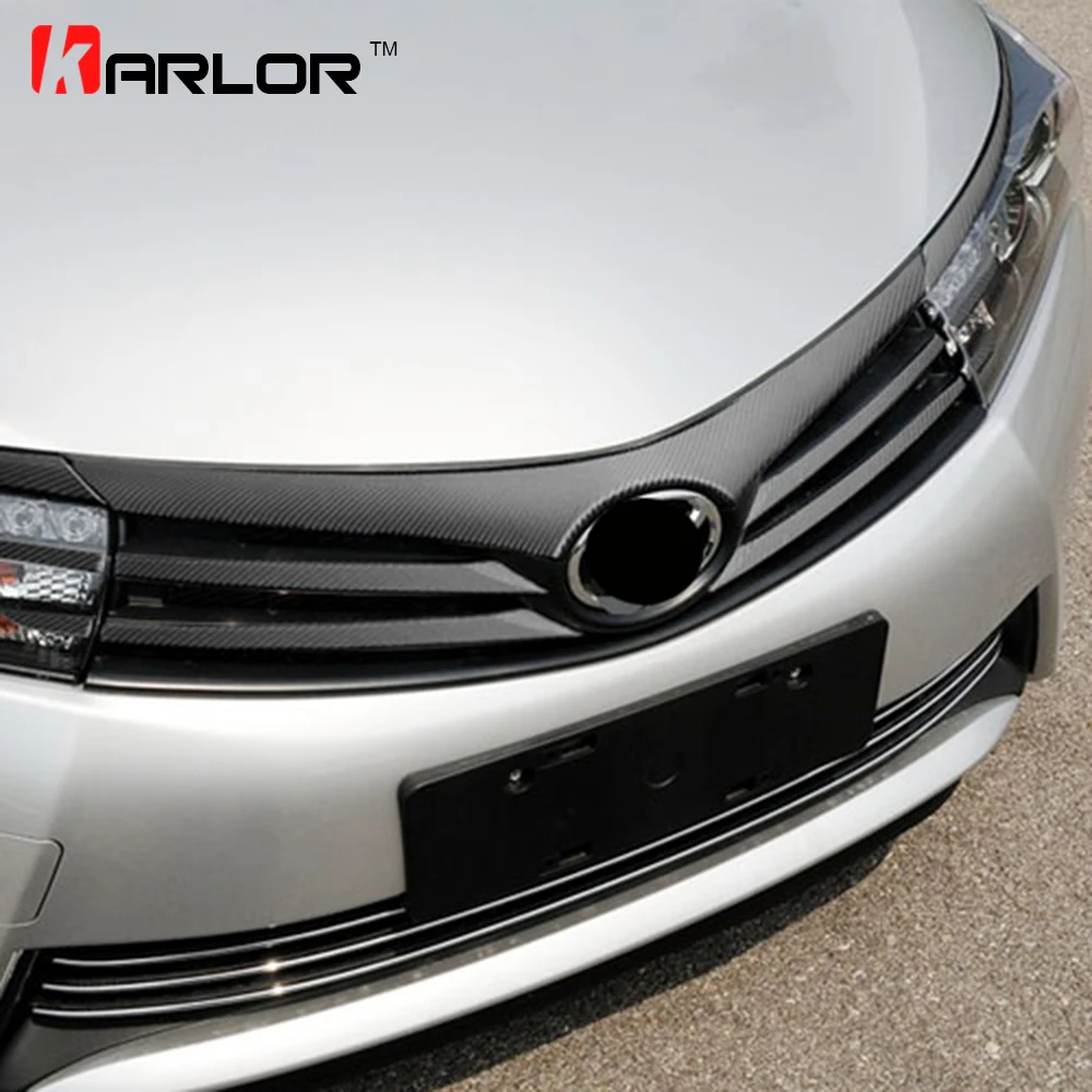 11pcs/set Farverige Gitter i Grill Carbon Fiber Stickers Og Klistermærker Car-styling Til Toyota Corolla 2016 Tilbehør