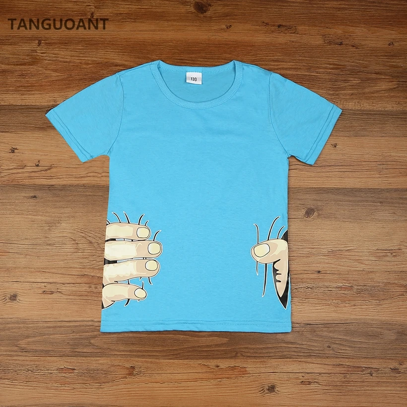 TANGUOANT Hot Salg Brand Børn T-Shirt Tegnefilm Top Tee Fingre Design Toddler Drenge Piger T Shirt i Bomuld kortærmet T-Shirts