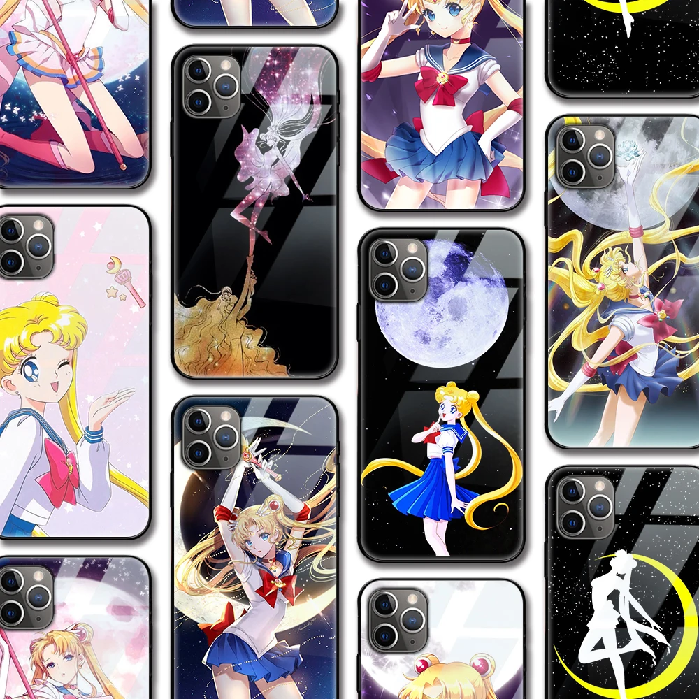 Ciciber Søde Sailor Moon Kat Case til Iphone 11 case til Iphone 11 XR Pro XS MAX X 7 8 6 6S Plus SE 2020 Hærdet Glas Cover