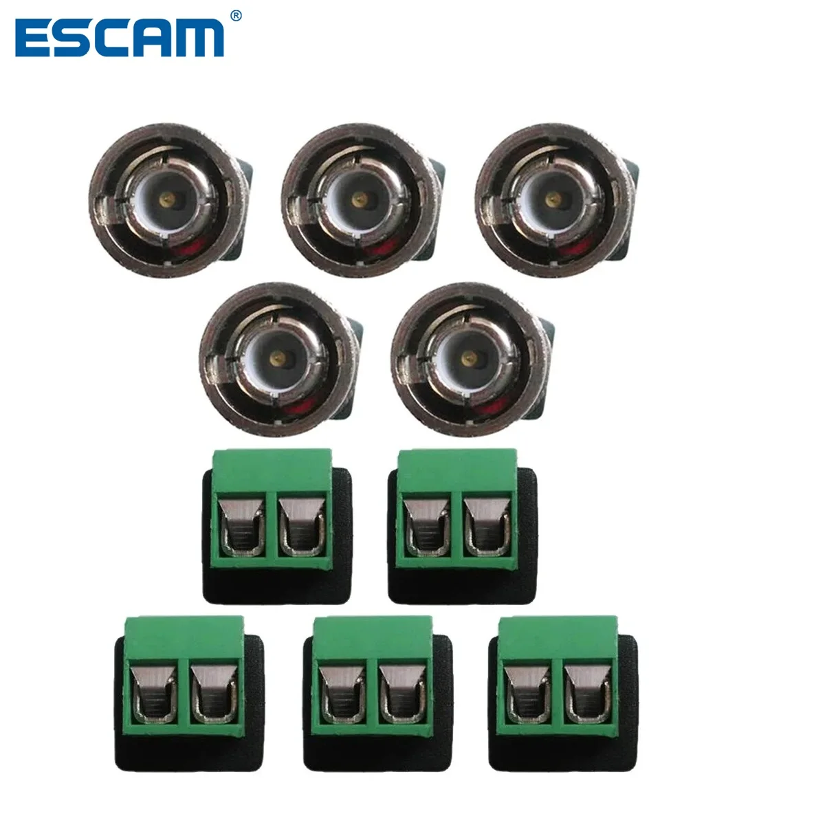 ESCAM 10stk/masse Mini Coax CAT5 Til CCTV Kamera BNC Video Balun Stik Adapter POE cctv tester IP-kamera FC