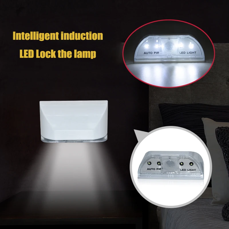 LED-dørlås Kabinet Induktion Lille Nat Lys, Infrarød-PIR IR Trådløse Dør Lock-Lampen Auto Motion Sensor Lys Keyhole
