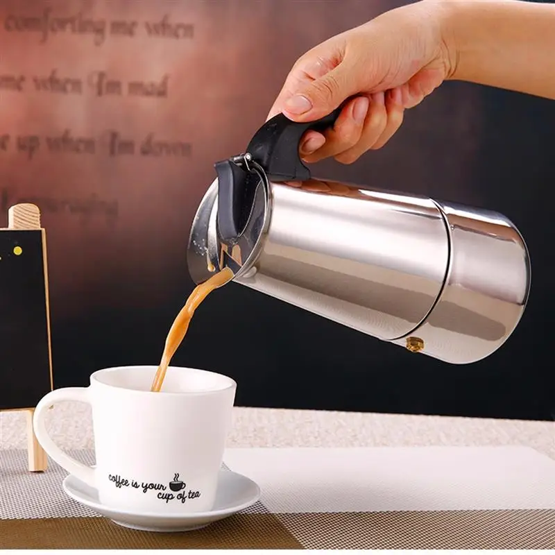 2/4/6 kopper Espresso Og Gryder i Rustfrit Stål Kvalitet Drop Elkedel Te Pot Moka Kaffe Pot Og Emhætte 100/200/300ml