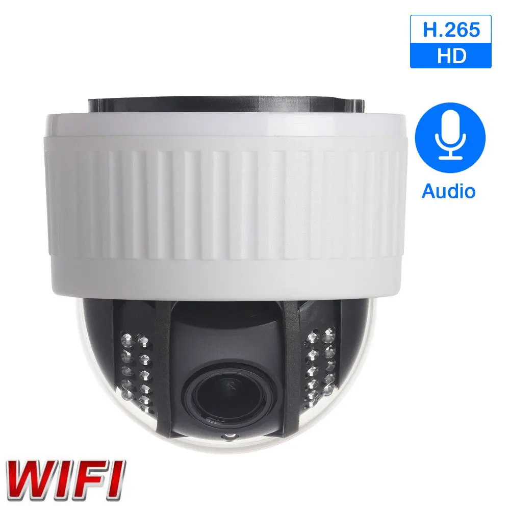 5MP Wifi ONVIF-Wireless/Wired Audio Record e-Mail-Alarm Dome Kamera 5x Optisk Auto Zoom IP-Kamera TF Kort Camhi