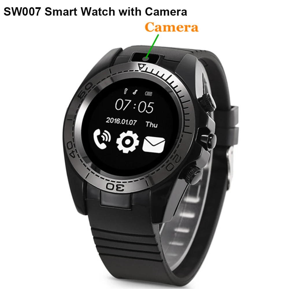 Nye SW007 Bluetooth Smart Ur Mænd med Kamera Skridttæller Sport Fitness Tracker for Android, IOS iPhone Huawei Xiaomi