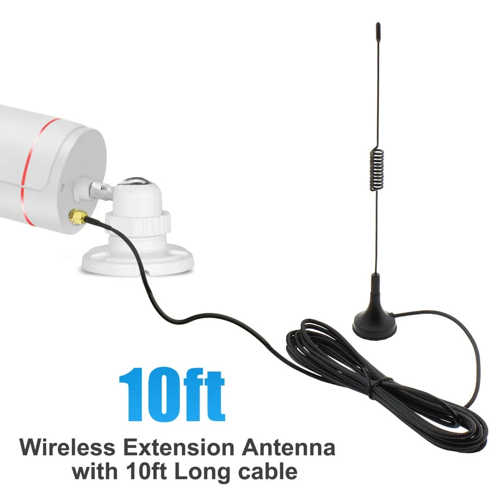 ESCAM 3M 10ft WiFi-Antenne forlængerkabel Ledningen til ESCAM Trådløs Sikkerhed Kamera