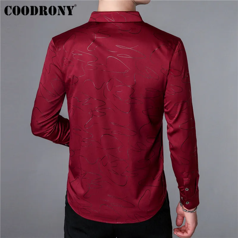 COODRONY Mærke Mænd Shirt i Efteråret Nye Ankomst Casual Skjorter langærmede Bomuld Skjorte for Mænd Streetwear Mode Stribet Tøj 96010