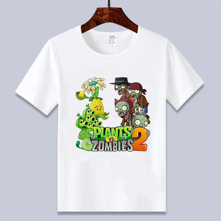 Børn t-shirts, planter vs zombier, drenge tøj, pvz cartoon spil mønster, drenge tøj, børn bomuld O-Neck T-shirt sommer toppe