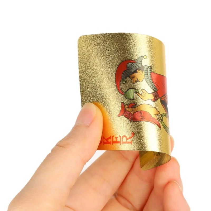 Spillekort Luksus Vandtæt 24K Guld Diamant Folie Poker Carta Dæk Af Kort Plast Poker Kort til Fest Magic Performance