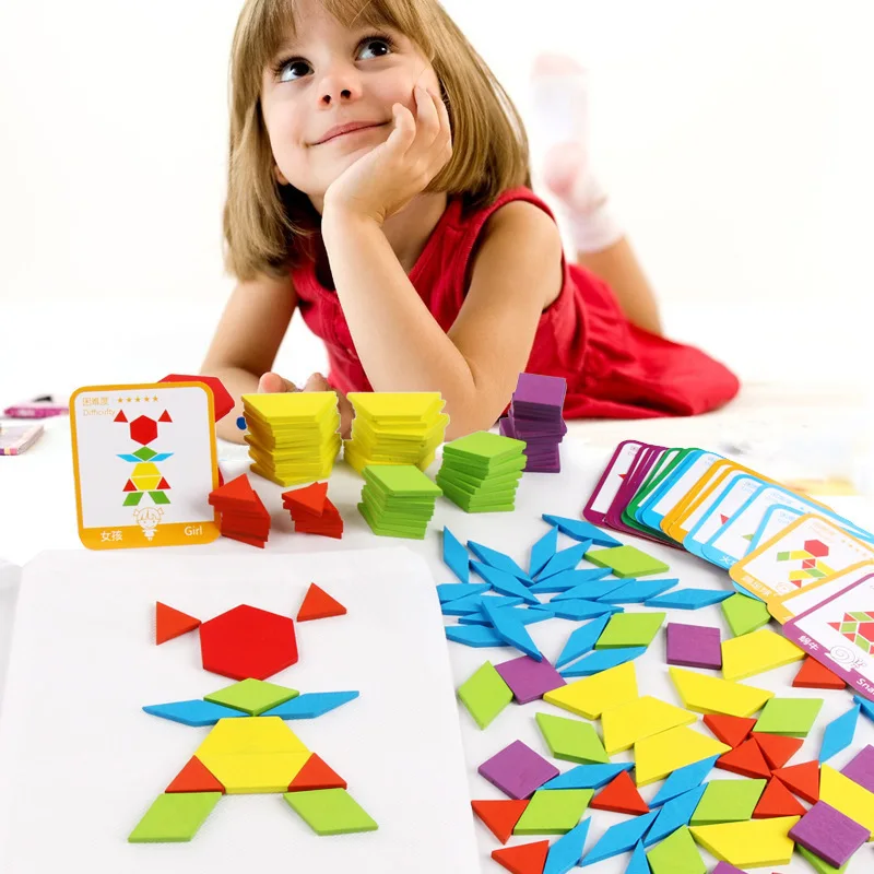 155pcs Træ-Form Puslespil yrelsen Indstiller Farverige Montessori Læring Kognitiv Tidlig Pædagogisk Legetøj for Børn, Kids Baby