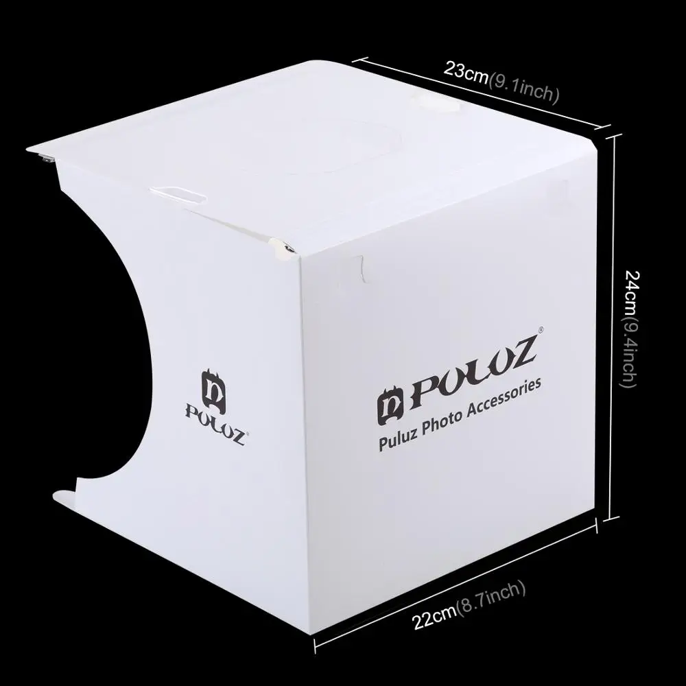 PULUZ 6 Farver 2LED Mini Desktop Fotografering lyskasse Foto Studio Lightbox Fotografering Kasse Til Legetøj Smykker & Ure Skydning