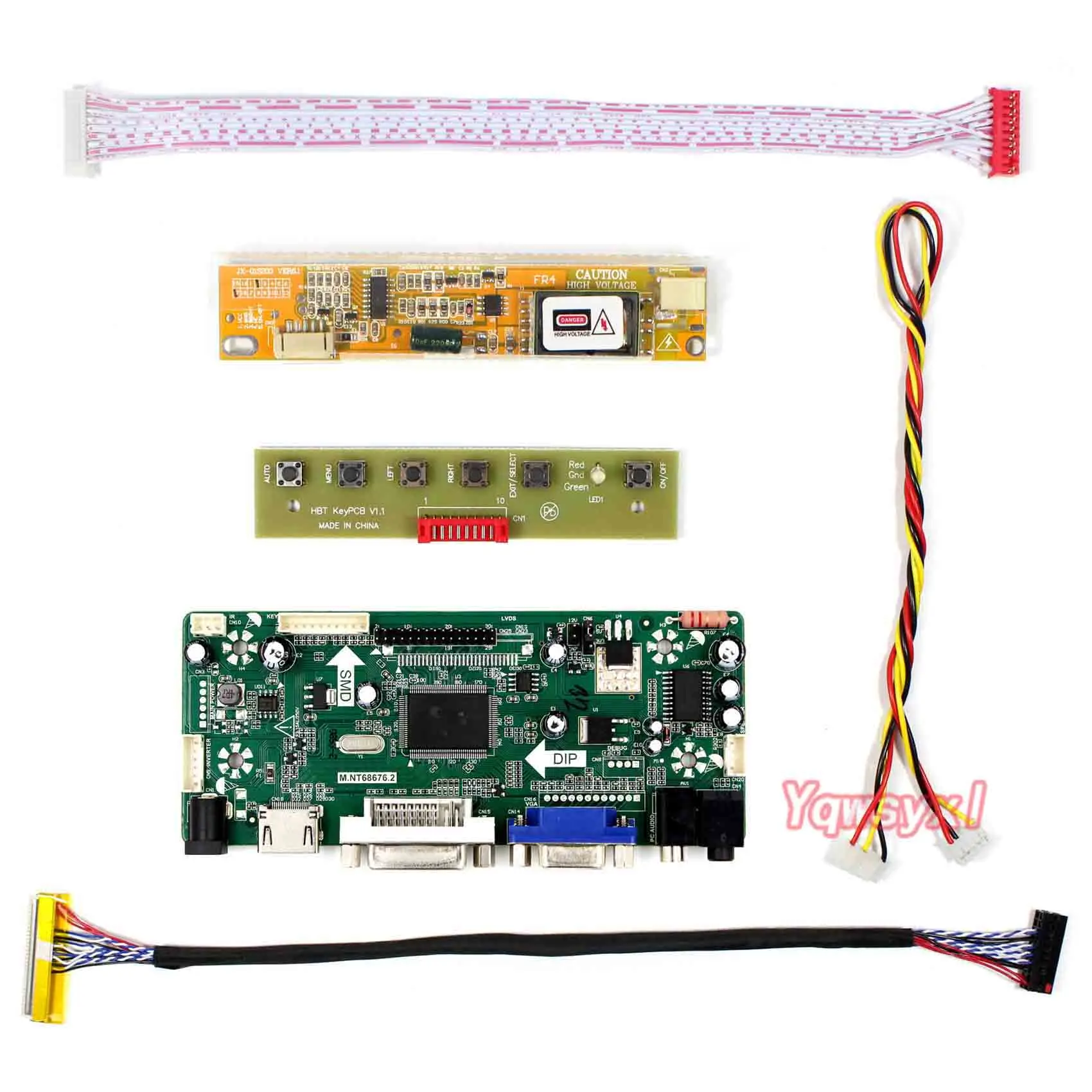 Yqwsyxl Control Board Monitor Kit for LTD121EXVV HDMI + DVI + VGA-LCD-LED-skærm-Controller Board-Driver
