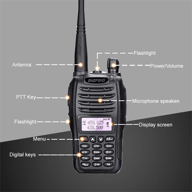 BaoFeng UV-B6 Bærbare Walkie Talkie 5W Lang Række To-Vejs Radio Dual Band UHF, VHF, Samtaleanlæg B6 Woki Toki FM-Radio Transceiver
