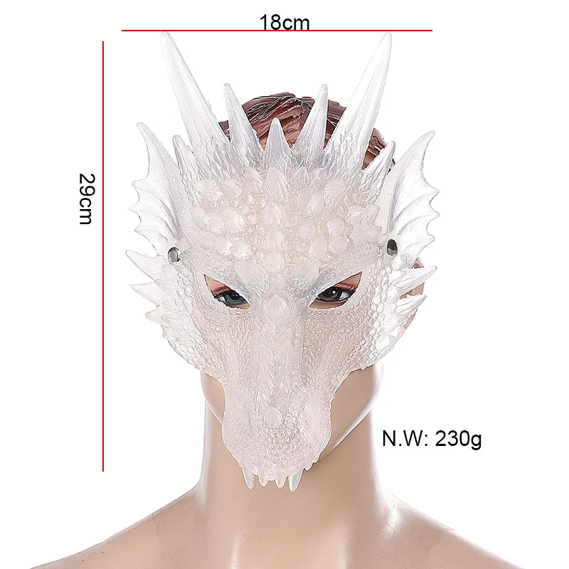 CosDaddy Halloween Fest Cosplay Rekvisitter Horror Maske 3D Silikone Dragon Maske
