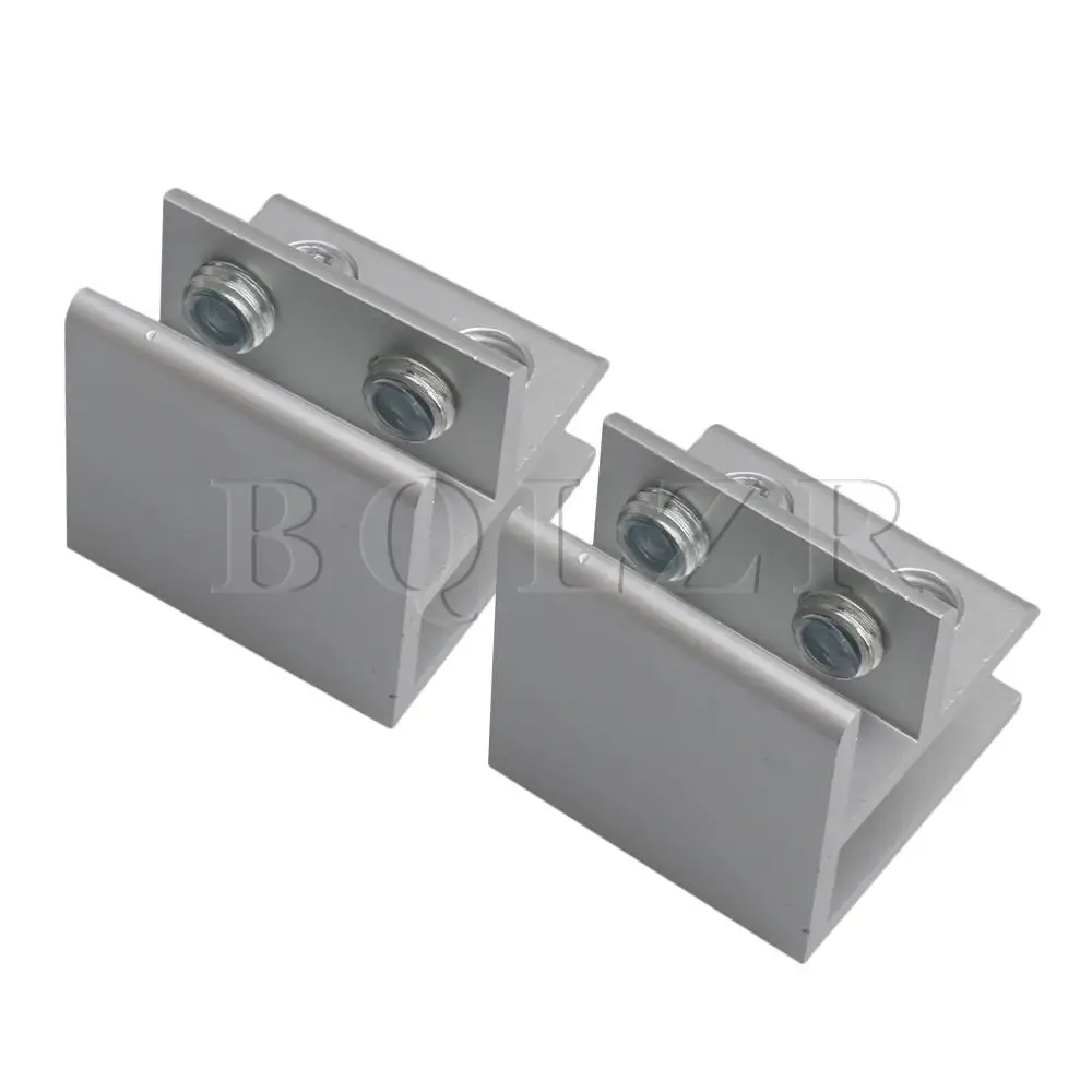 BQLZR 4x4x4cm Sølv 90 Grader Aluminium Legering, Glas Klemme, Hylde Støtte Klemme til 9-12mm Tykkelse Pack 4