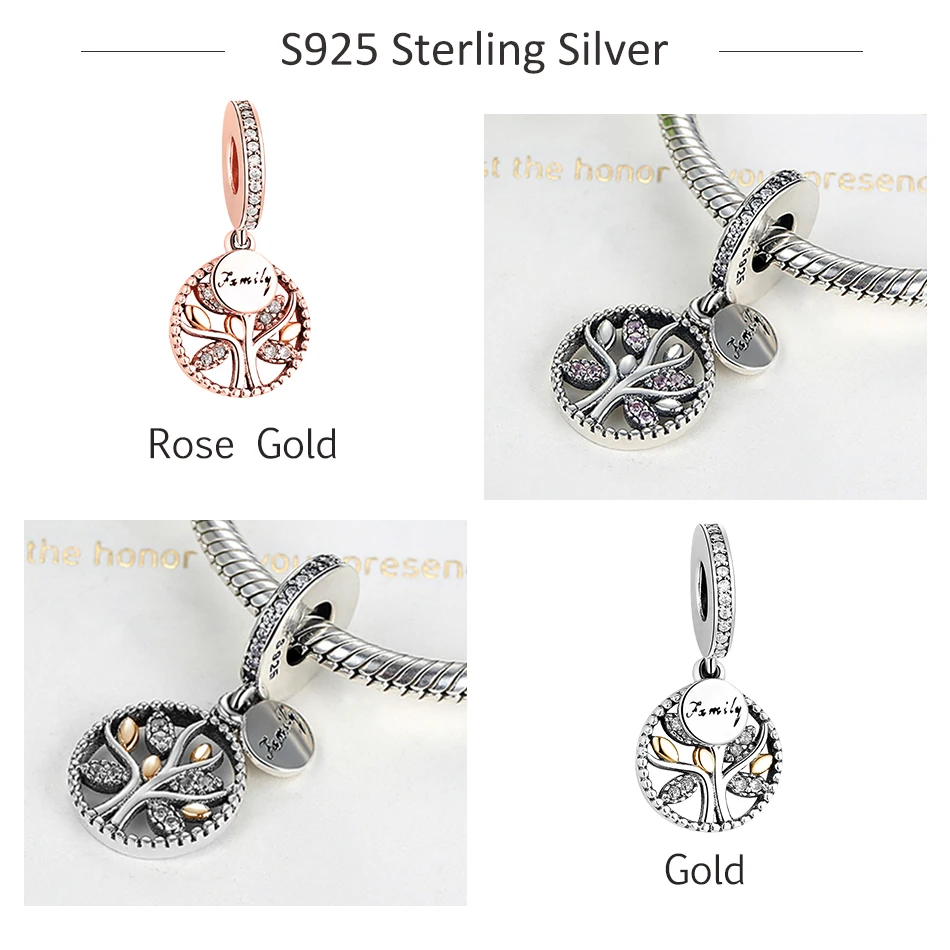 ELESHE 2020 925 Sterling Sølv Evigt Elske stamtræ Dingle Charms passer Oprindelige Charms Sølv 925-Perle Armbånd DIY Smykker