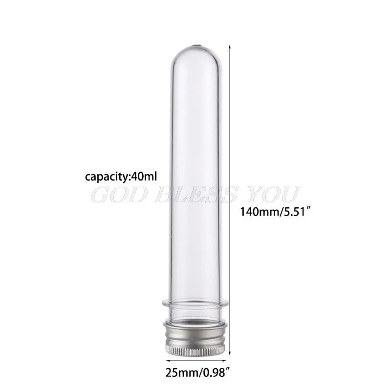 10STK Plast Reagensglas Klare og Gennemsigtige Slik Opbevaring Beholdere med skruelåg 40 ml Drop Shipping