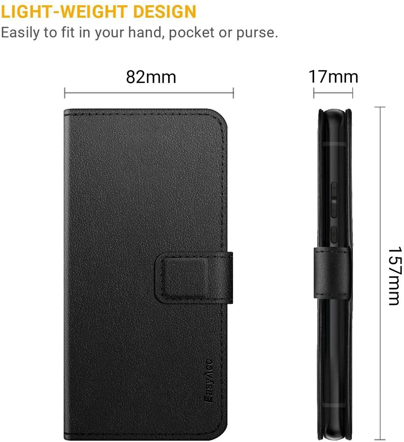 EasyAcc Huawei P30 Lite Wallet Cover Sag PU Syntetisk Læder med Kortholderen, og Foldbar Pouch, Mobiltelefon Dækning