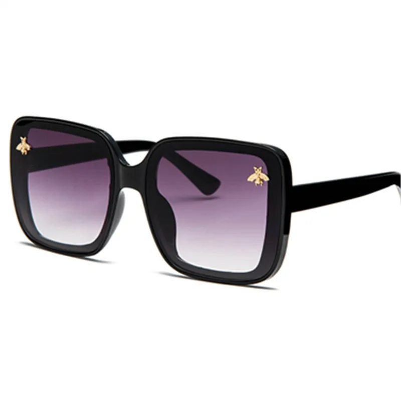 2019 Helt Overdimensionerede Solbriller Kvinder Luksus Gradient Sol Briller Stor Ramme Vintage Brillerne UV400 Briller Lille Bi