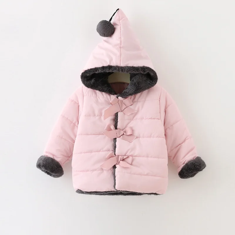 Børn overtøj til piger bomuld Hooded frakker Vinter 3 farver Jakke Kids Pels børns vinter tøj