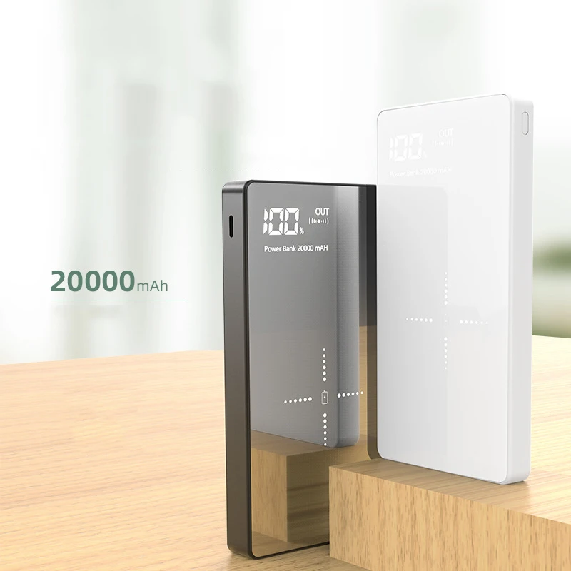 Power Bank 20000mAh Qi Trådløse Oplader Til iPhone, Samsung 11 S10 S20 Powerbank Mobiltelefon Batteri Bærbar Oplader Poverbank