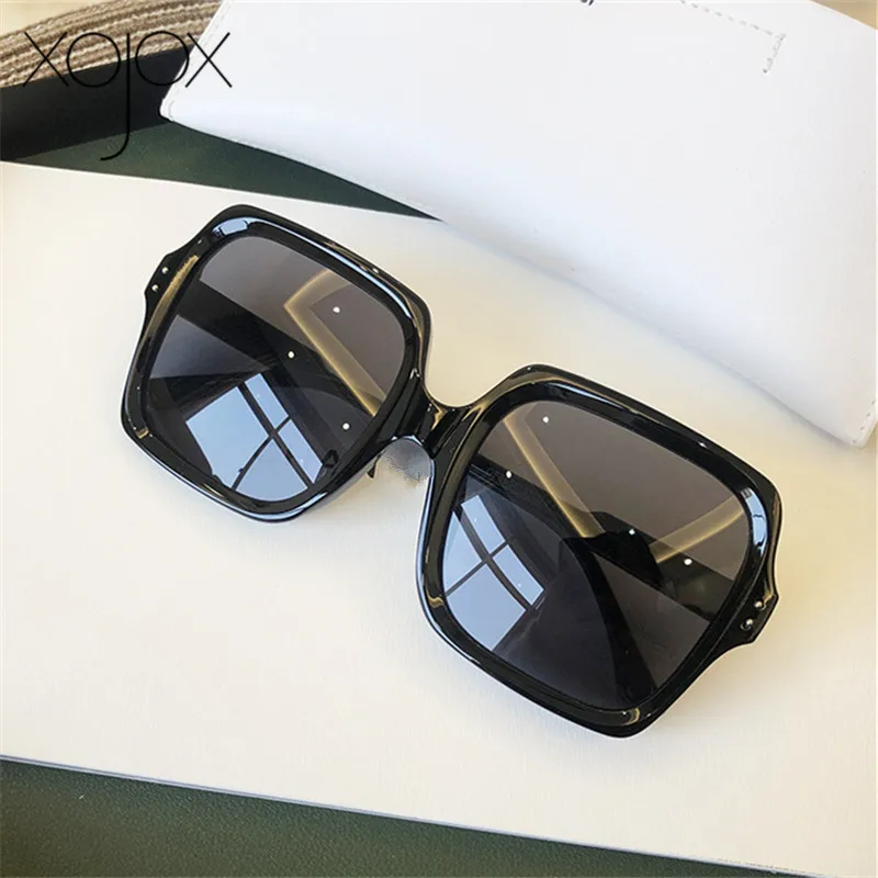 XojoX Vintage Square Solbriller Kvinder Luksus Stor Ramme Mænd solbriller Black Fashion Gradient Pink Blå Linse gafas de sol UV400