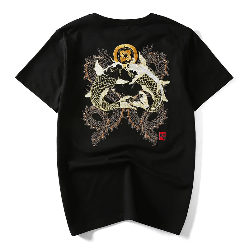 Kinesisk stil 2021 Nye Sommer broderi Design Brand bomuld T-Shirt til Mænd i Høj kvalitet Plus Size M-4XL Tøj tshirt Homme