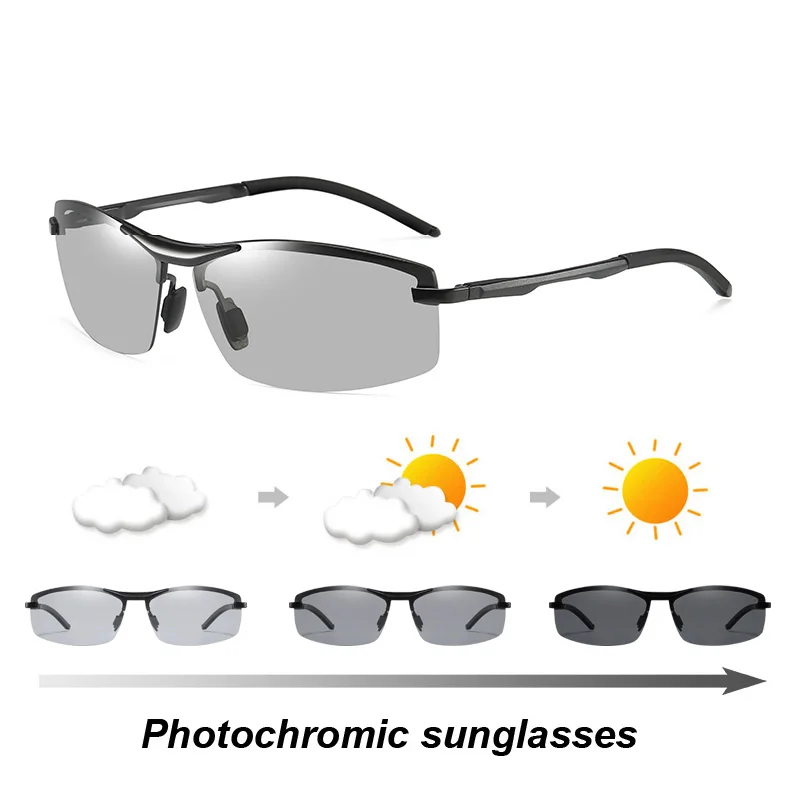 2020 Fotokromisk Solbriller Mænd, Dag, Nat-Vision Polariseret Kamæleon Briller Kørsel Fiskeri UV400 Sol Briller Firkantet Ramme